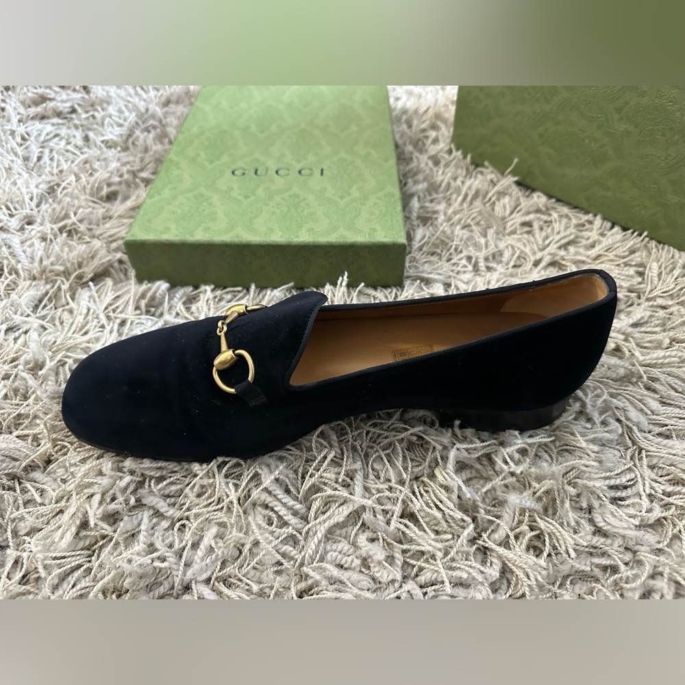 Gucci Jordaan Black Velvet Horsebit Loafers (Worn 1x) - Men’s Size 11 - Picture 5 of 9
